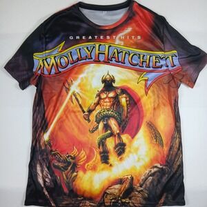 Molly Hatchett Dragon Warrior Band T Shirt Full Art Work Mens XL No Tags
